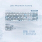 Lake Mountain Scenery 104+4 / 26 PBT Backlit Keycaps Set Cherry Profile for MX Switches Mechanical Gaming Keyboard